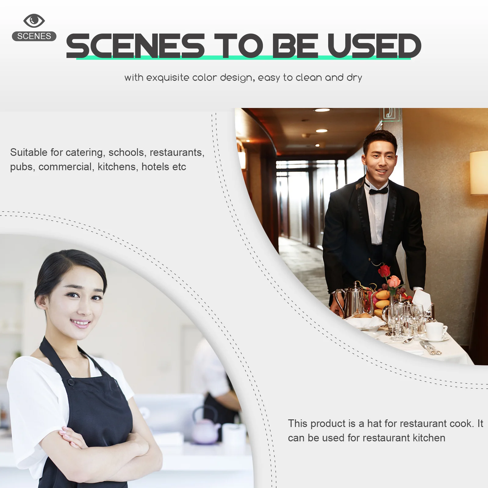 Chapeau Turban de Chef unisexe réglable, chapeau de cuisine en coton de qualité supérieure, Durable, pratique, respirant, polyvalent, restauration