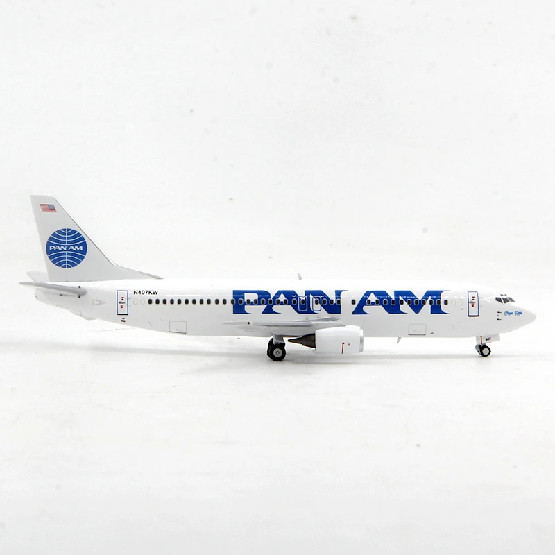 Diecast 1/400 Scale PandaModel 52308 Pan Am  B737-400 N407KW Alloy Aircraft Model Collectible Toy Gift