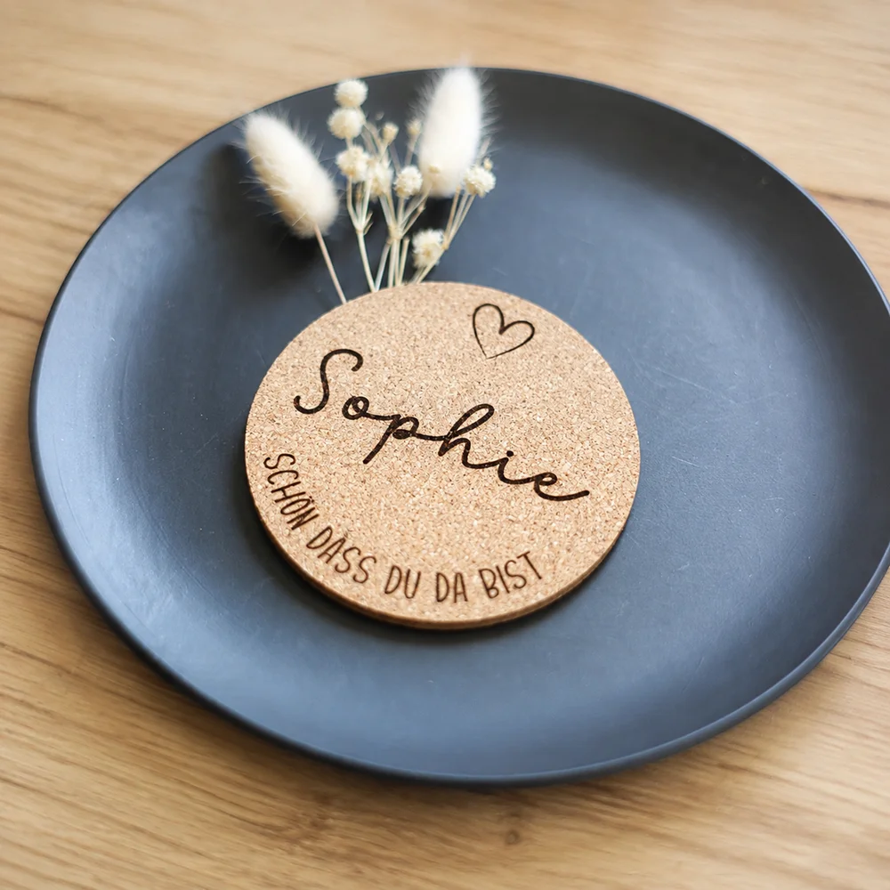 Personalized Wedding Cork Coaster Personalized Names Date Round Drink Coaster Customized Wedding Favor Keepsake for Anniversary