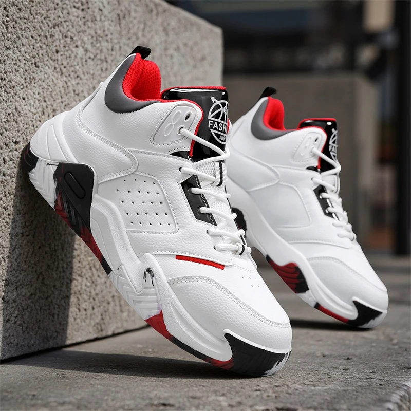 

Basketball Shoes for Men High-top Sneakers Wear-resistant Anti-slip Outdoor Athletic Training Shoes Comfortable Man Sports Shoes