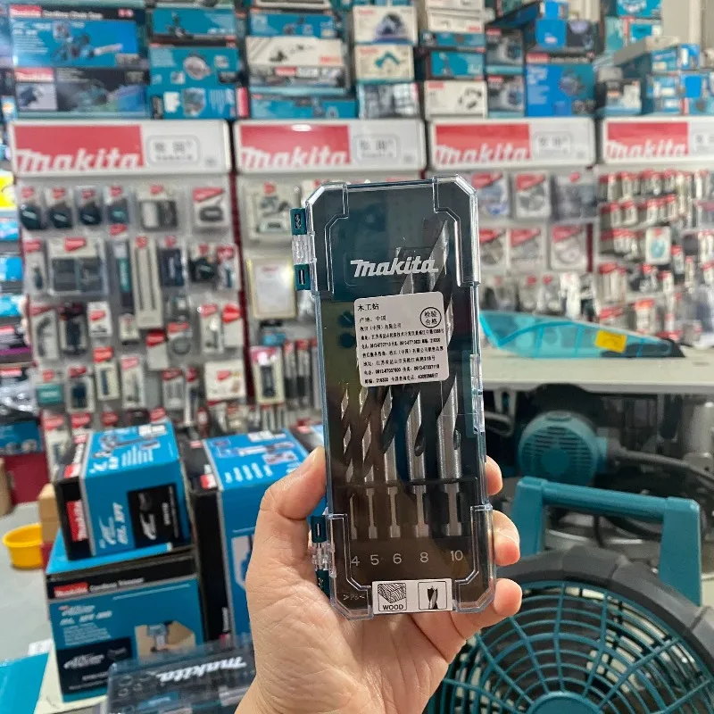 MAKITA D-72861 5 Piece 4MM 5MM 6MM 8MM 10MM Straight Shank Bits Wood Drill Bit Set 5PCS Bits