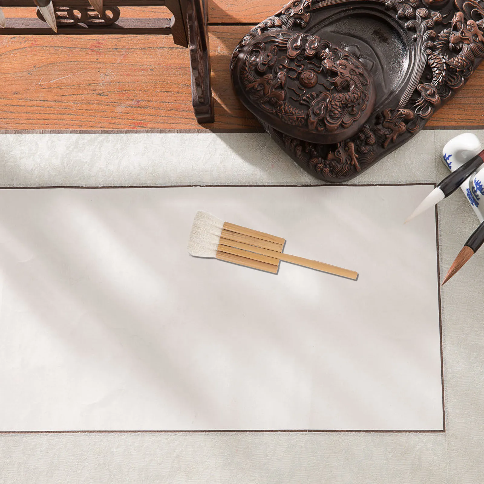 

Painting Brush Wool Hair Handcrafted For Watercolor Oil Acrylics Calligraphy Restoration Wide Flat Tip Multi-Function