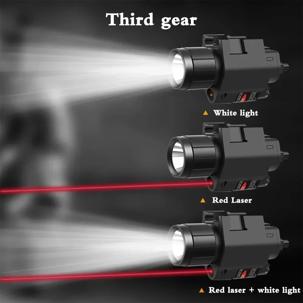 800 Lumens Tactical LED Weapon Gun Light M6 Multi-functional High-brightness Led Red Laser Flashlight Outdoor for 20mm Rail