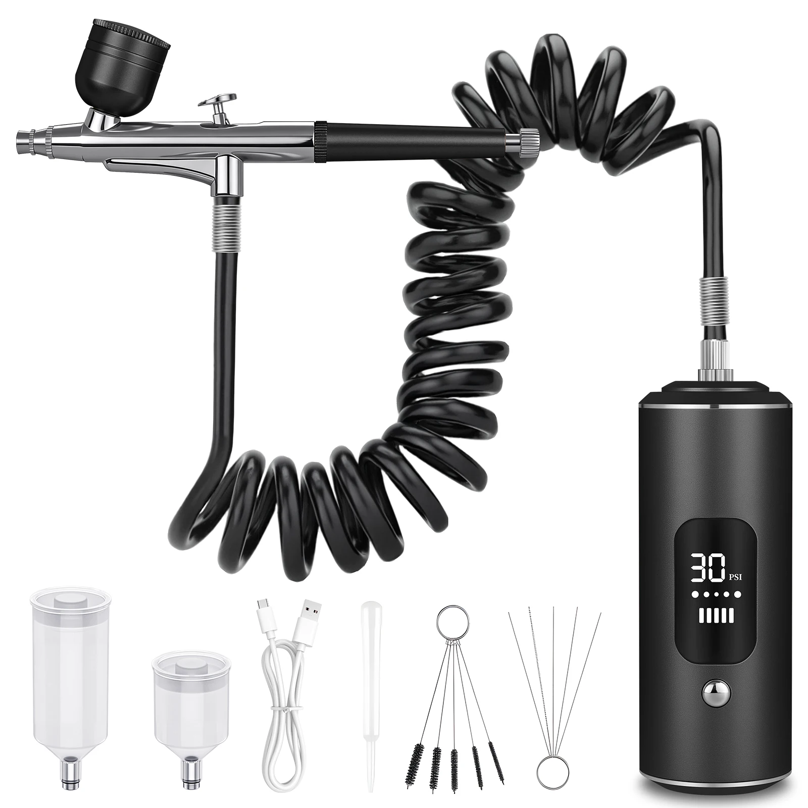Portable Airbrush With Compressor Mini Art Painting Spray Gun Rechargeable Compressor Airbrush for Nail Art Craft Cake Painting