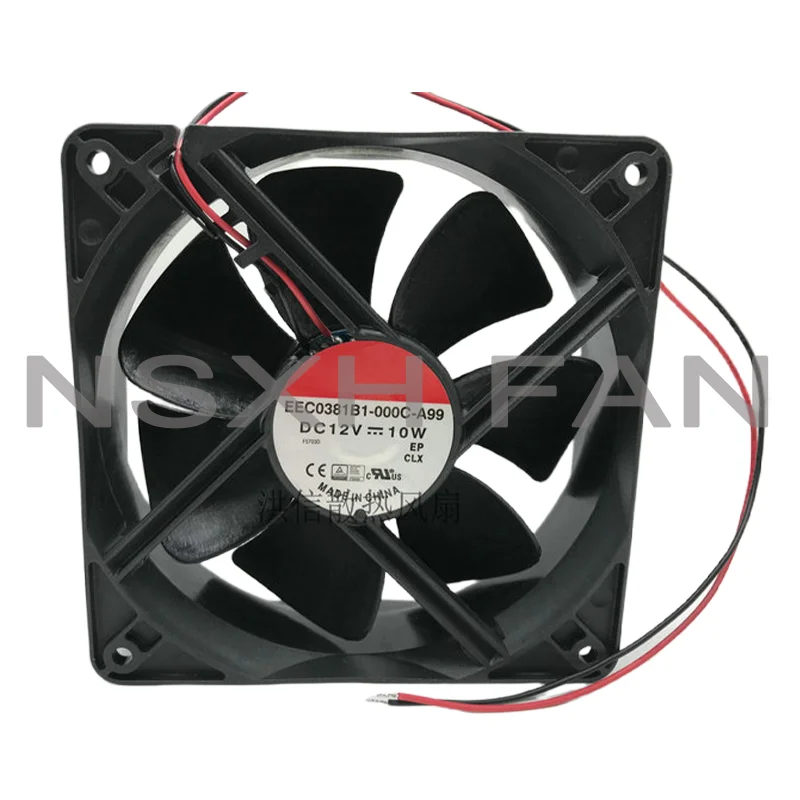 Ventilador de rolamento de esferas duplo, EEC0381B1-000C-A99 12038, 12V, Novo