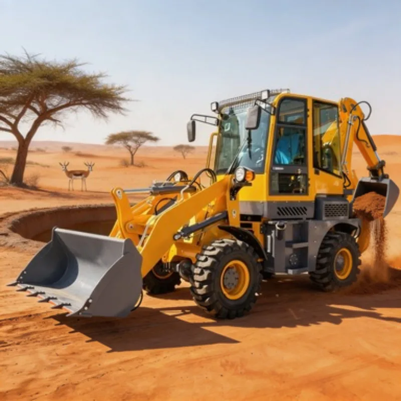 For Infrastructure Project Backhoe Loader 4x4 Digger Tractor 8.6 Ton with Front Bucket Rear Digger for Site Work Use