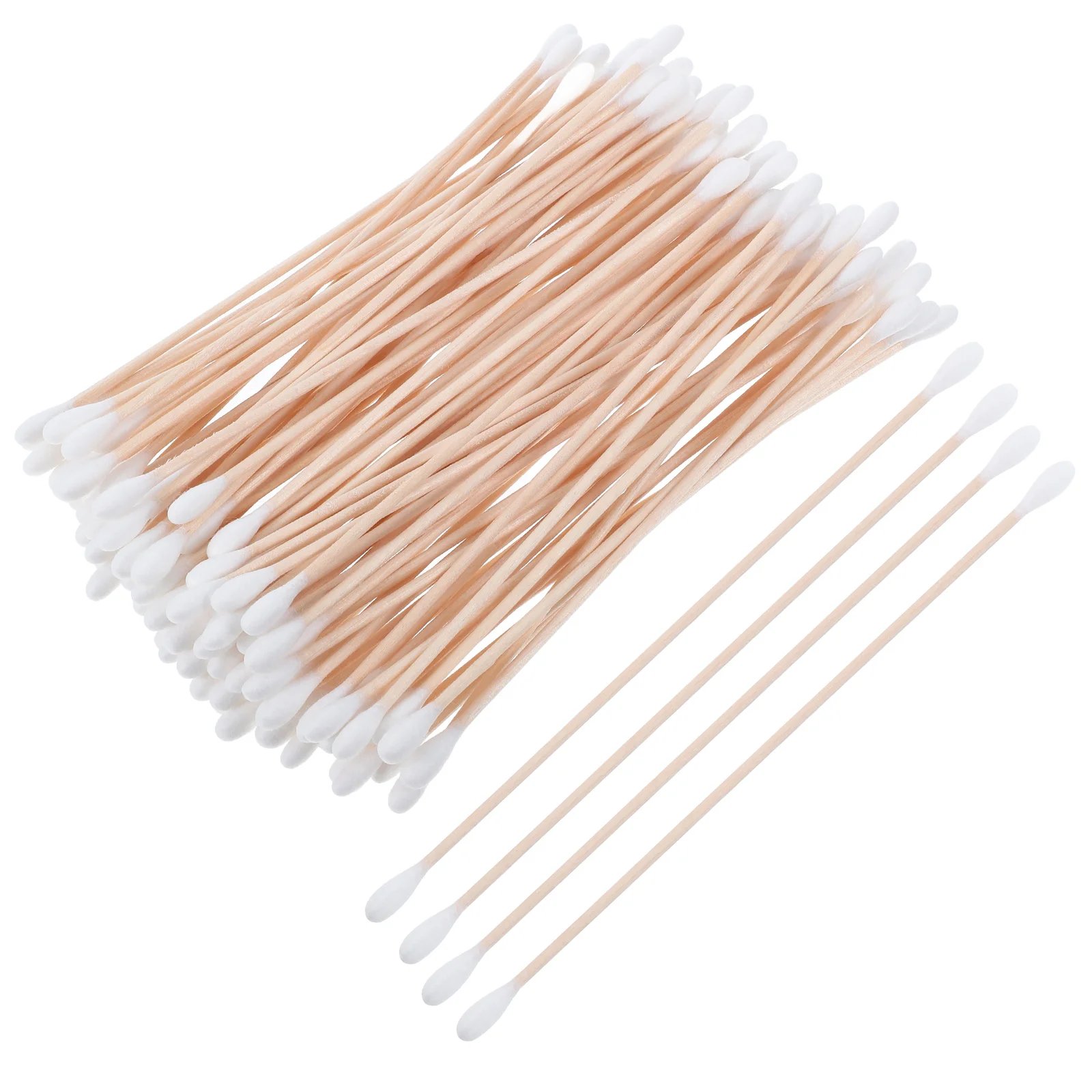 100pcs Double-Head Cotton Swabs for Cleaning Disposable Wood Sticks with Cotton Swabs for Industrial Use Precision