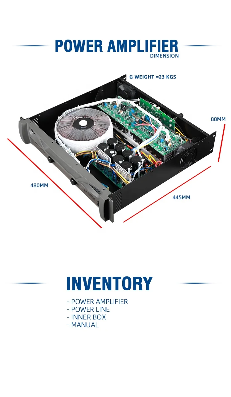 Amplificatore di potenza professionale 800w