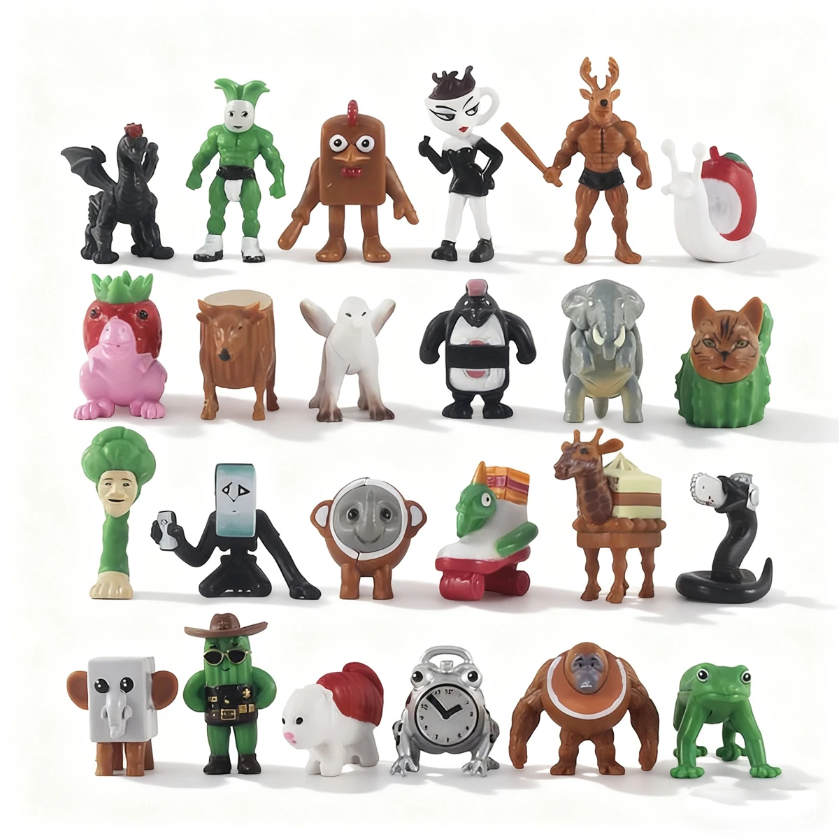24pcs 3cm Mini Italian Brainrot Action Figures