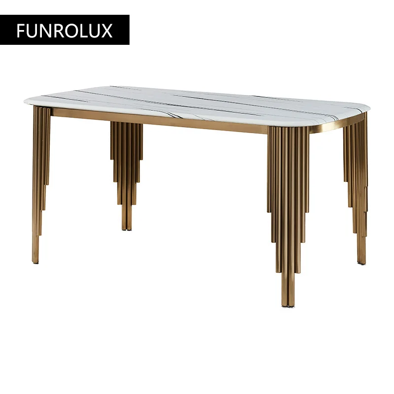 Modern marble dining tables Nordic small apartment home rectangular post-modern dining table
