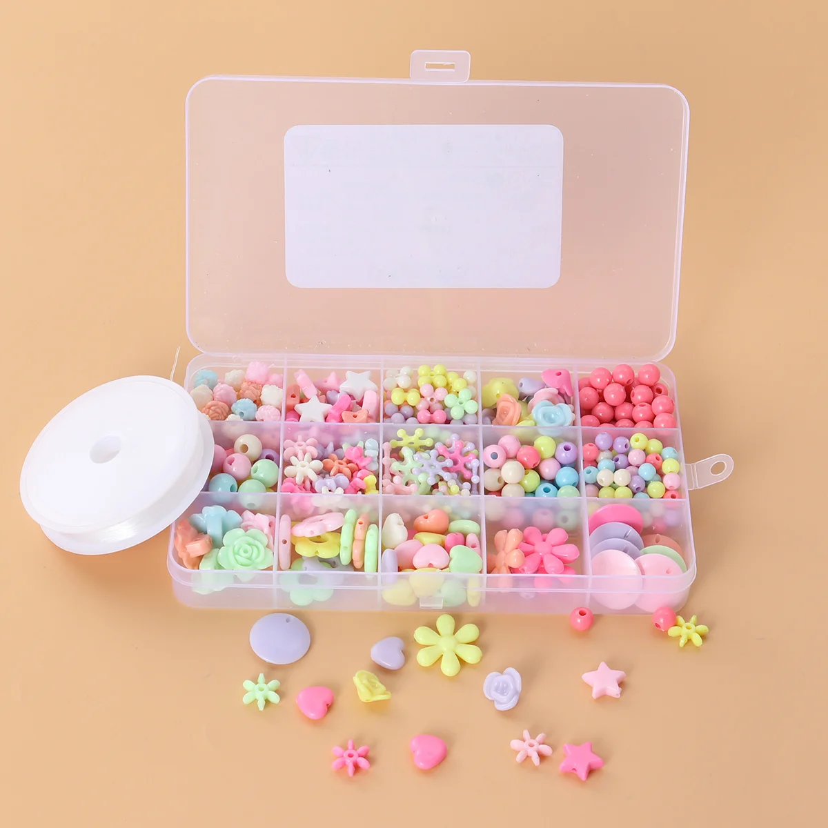 ชุดทำสร้อยข้อมือและสร้อยคอจากลูกปัดอะคริลิค 330 ชิ้น ลายตาราง 13 สี ชุดงานฝีมือเพื่อการศึกษาสำหรับเด็ก ของเล่นเสริมจินตนาการ