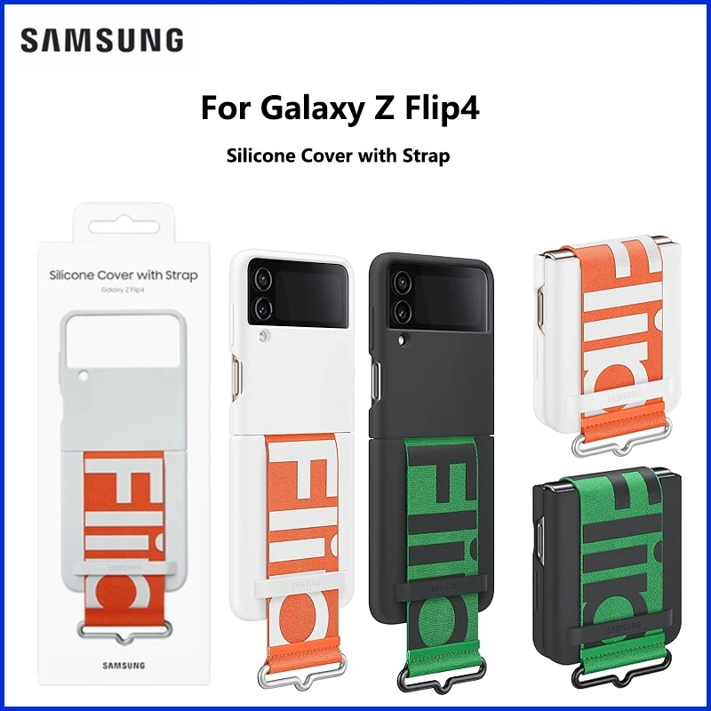 Original Samsung Galaxy Z Flip4 Silikon-Schutzhülle mit Fingergriff und Matter Oberfläche EF-GF721