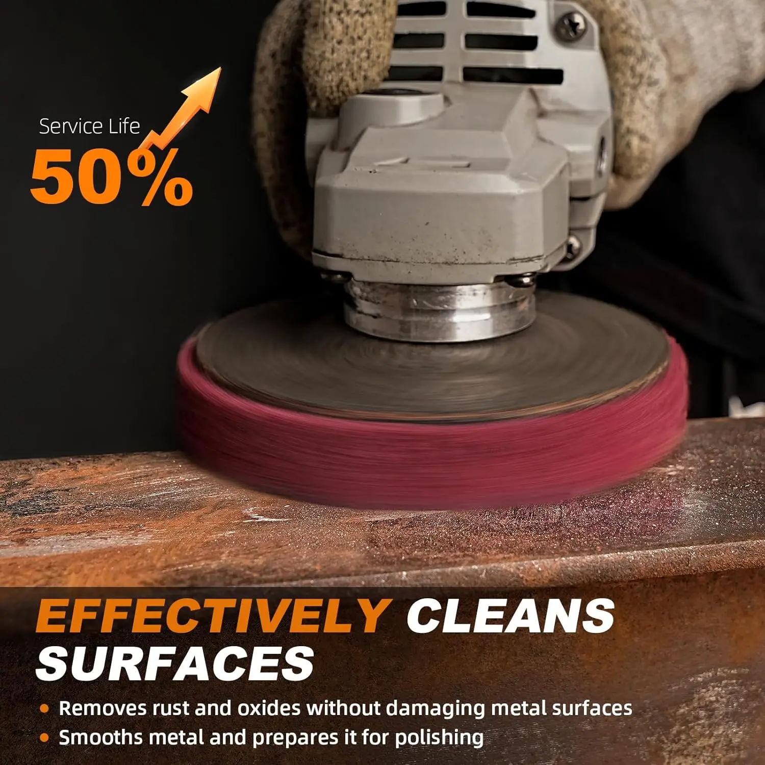 10 قطعة ألياف النايلون رفرف إطارات لامعة 4/4.5/5 بوصة غير المنسوجة قرص الطحن لطاحونة الزوايا تلميع المعادن 180 حصى 320 حصى