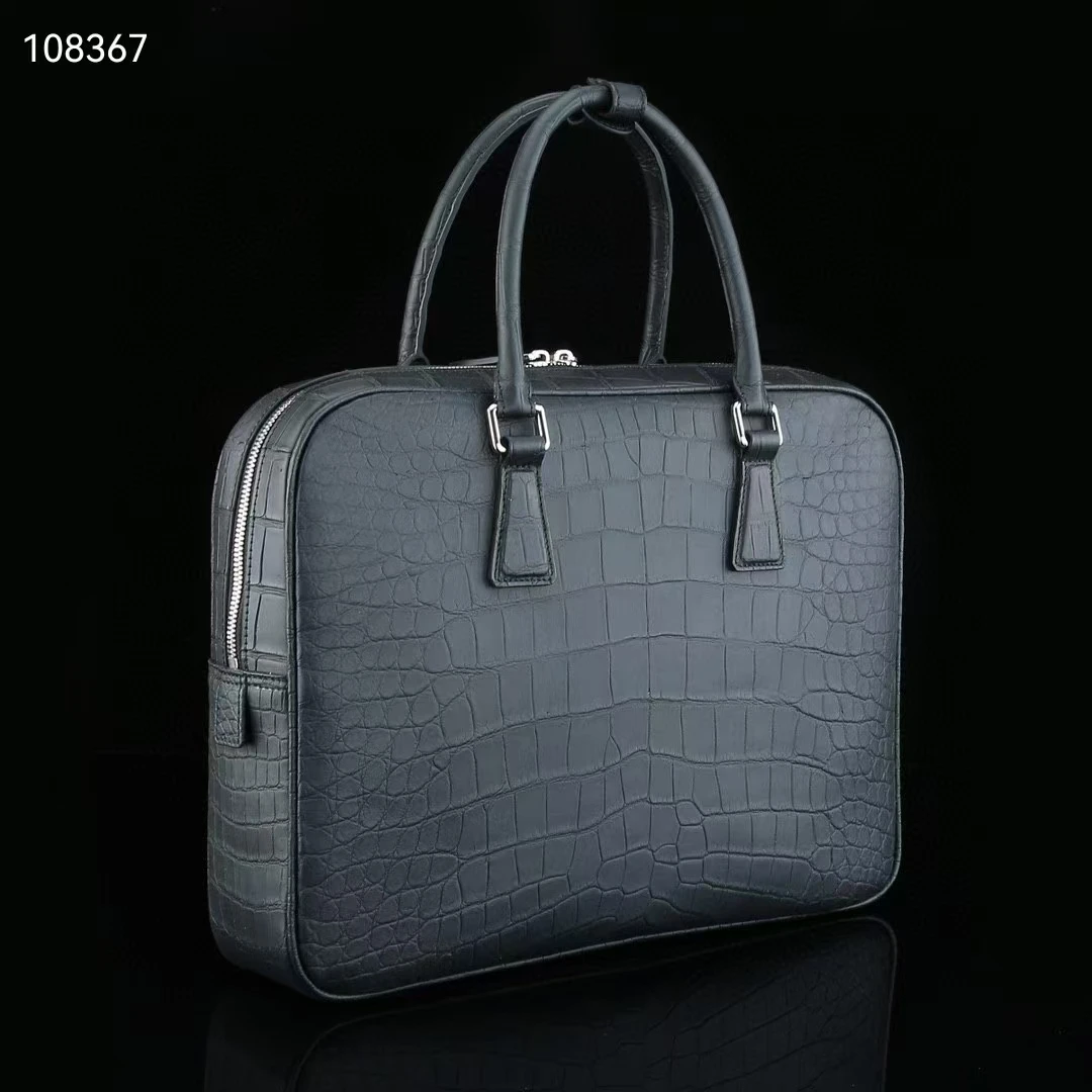 Latest hot sell luxury quality 100% genuine real crocodile leather belly skin men business bag laptop briefcase alligator skin