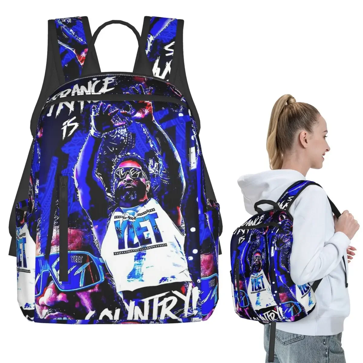 

Jey Uso Yeet Art Backpack Student Boys Girls BookBag Children School Bag Laptop Shoulder Bags for Men Women