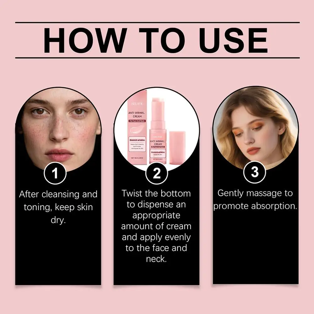 Collagen Wrinkle Removal Balm Stick Multi Bounce Instant Anti-Aging Firming Lift Brighten Facial Dull Skin Moisturizer