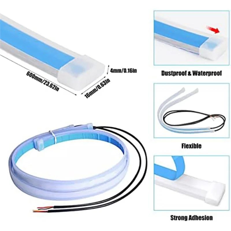 

Precisionn Car LED Light Bar, White Turn Signal Yellow Light Waterproof Car Daytime Running Light Bar For Truck SUV Parts 24Inch