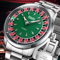 Mark Fairwhale 5031 relojes de cuarzo de moda para hombre Esfera giratoria creativa luminosa correa de acero resistente al agua reloj de pulsera informal para hombre