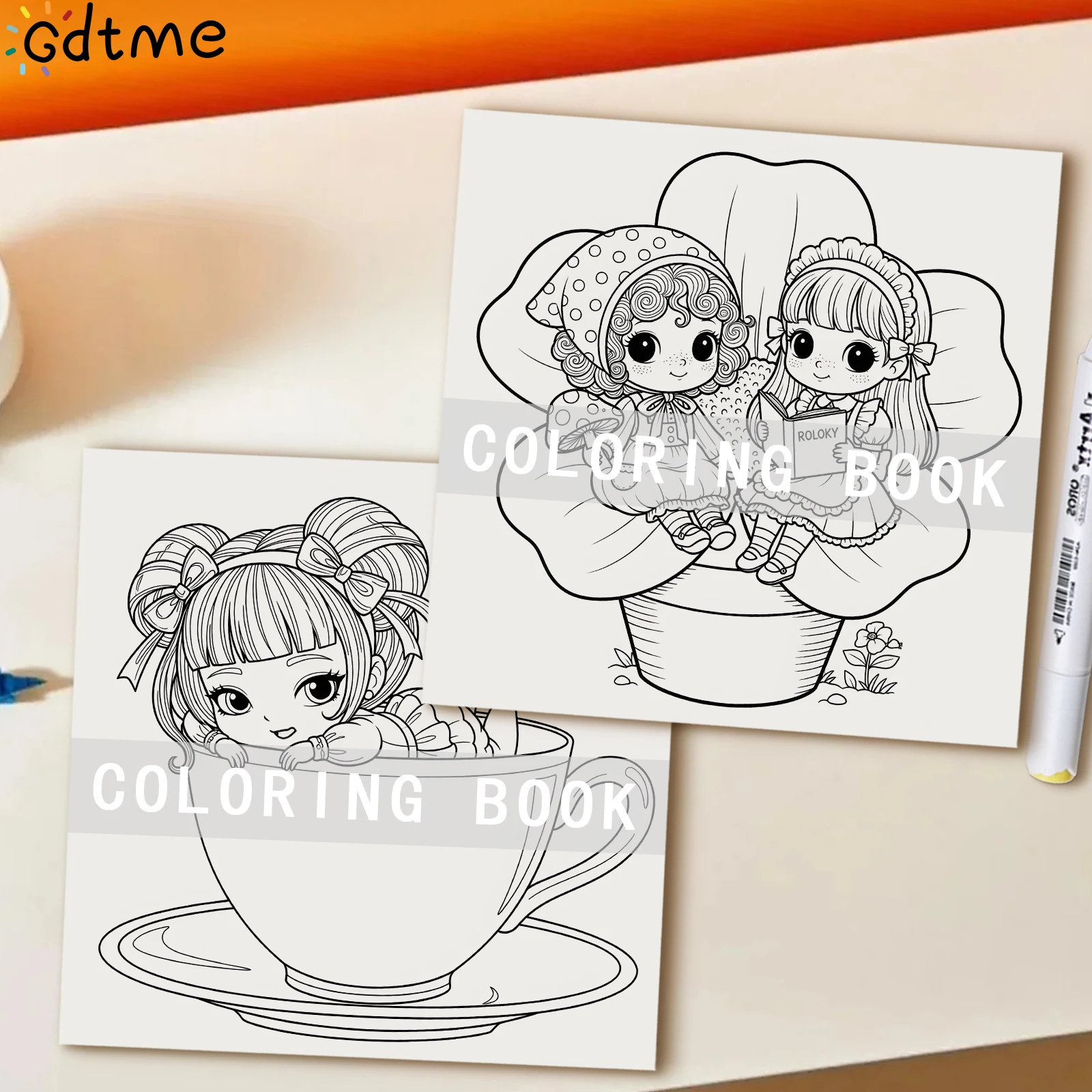 ミニガール 大人向けの大胆で簡単なパターンの塗り絵ブック かわいい描画ブック パーティーや誕生日に最適なギフト