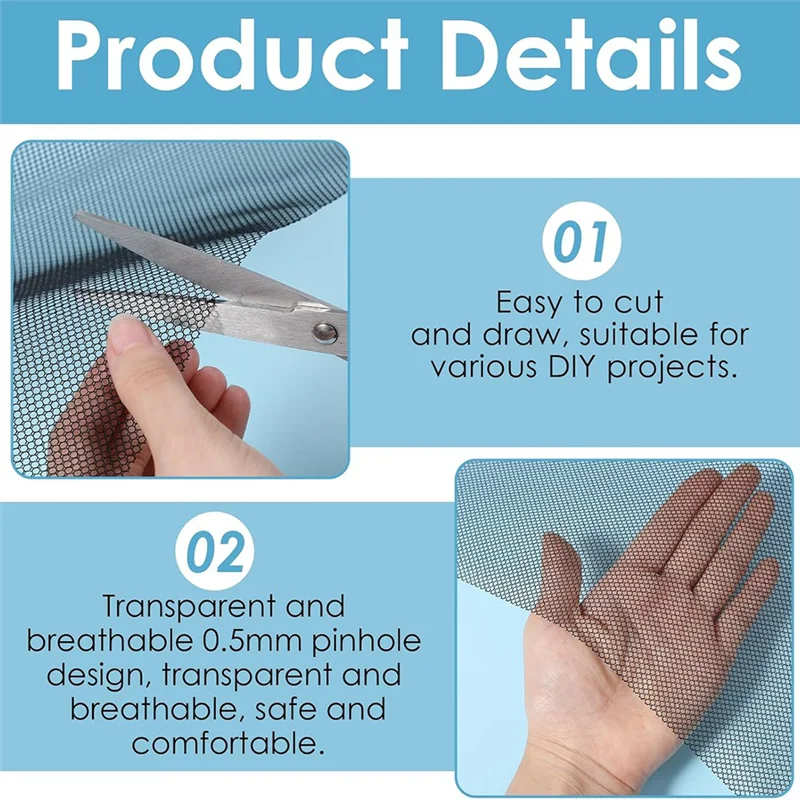 10 قطعة شبكة عيون Fursuit 0.5 مللي متر شبكة عين قابلة للطباعة شبكة عين قابلة للتنفس لصنع الدعائم Fursuits الحرف اليدوية A62X