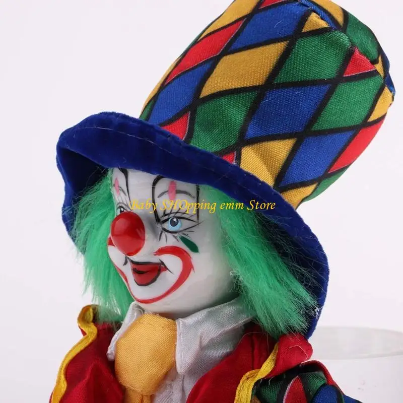 

23GD фарфоровая статуя клоуна-исполнителя, статуэтка, настольное украшение с праздничным нарядом