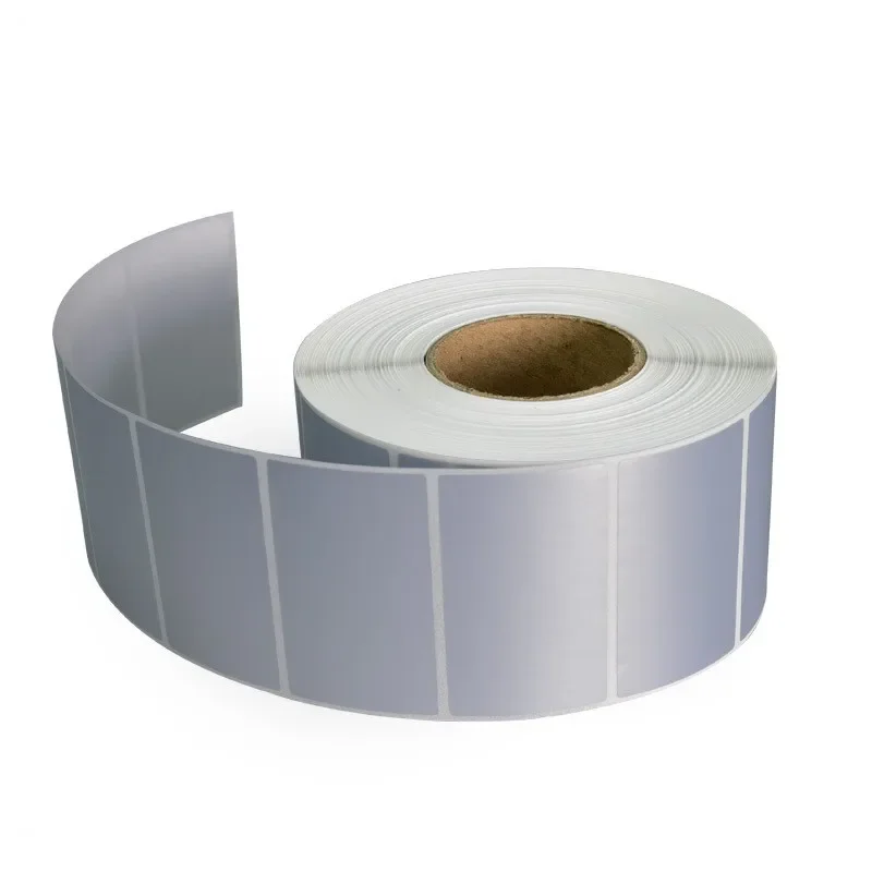 PET Silver Self-adhesive Label Paper Sticker Blank Barcode Printing Paper Thermal Waterproof Transfer Ribbon Printer Sticker