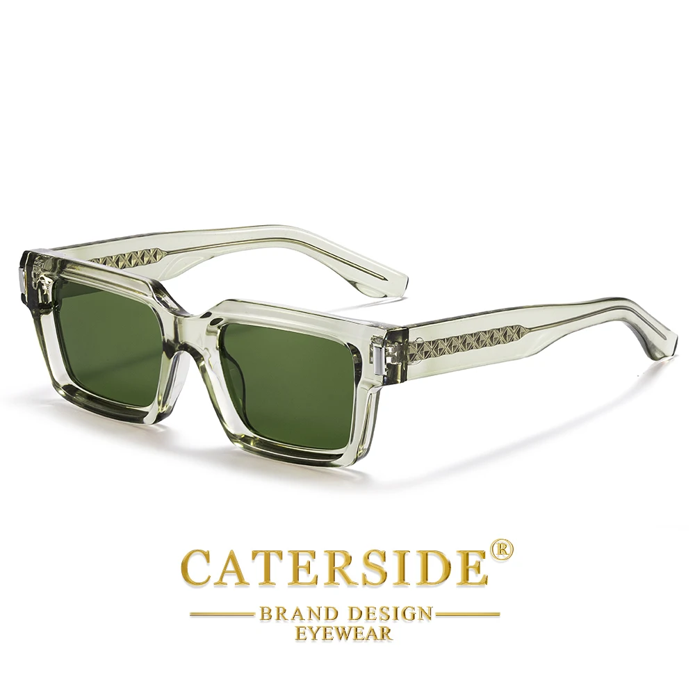 CATERSIDE Neue Retro Herren-Sonnenbrille Hochwertige Quadratische Sonnenbrille mit Dickem Rahmen Damen Outdoor-Reise-Fahrbrille UV400 – Detail 21