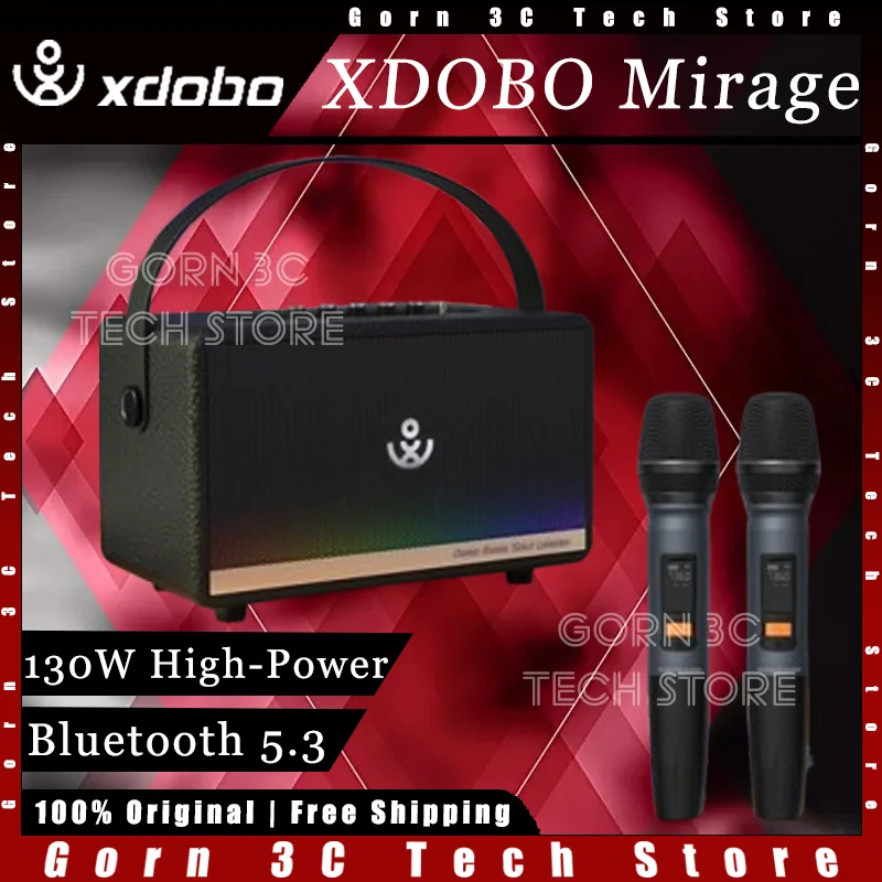 XDOBO Mirage Wireless Speaker Portable Subwoofer Bluetooth 5.3 IPX5 Waterproof 130W High-Power Hifi Customized Music Speaker