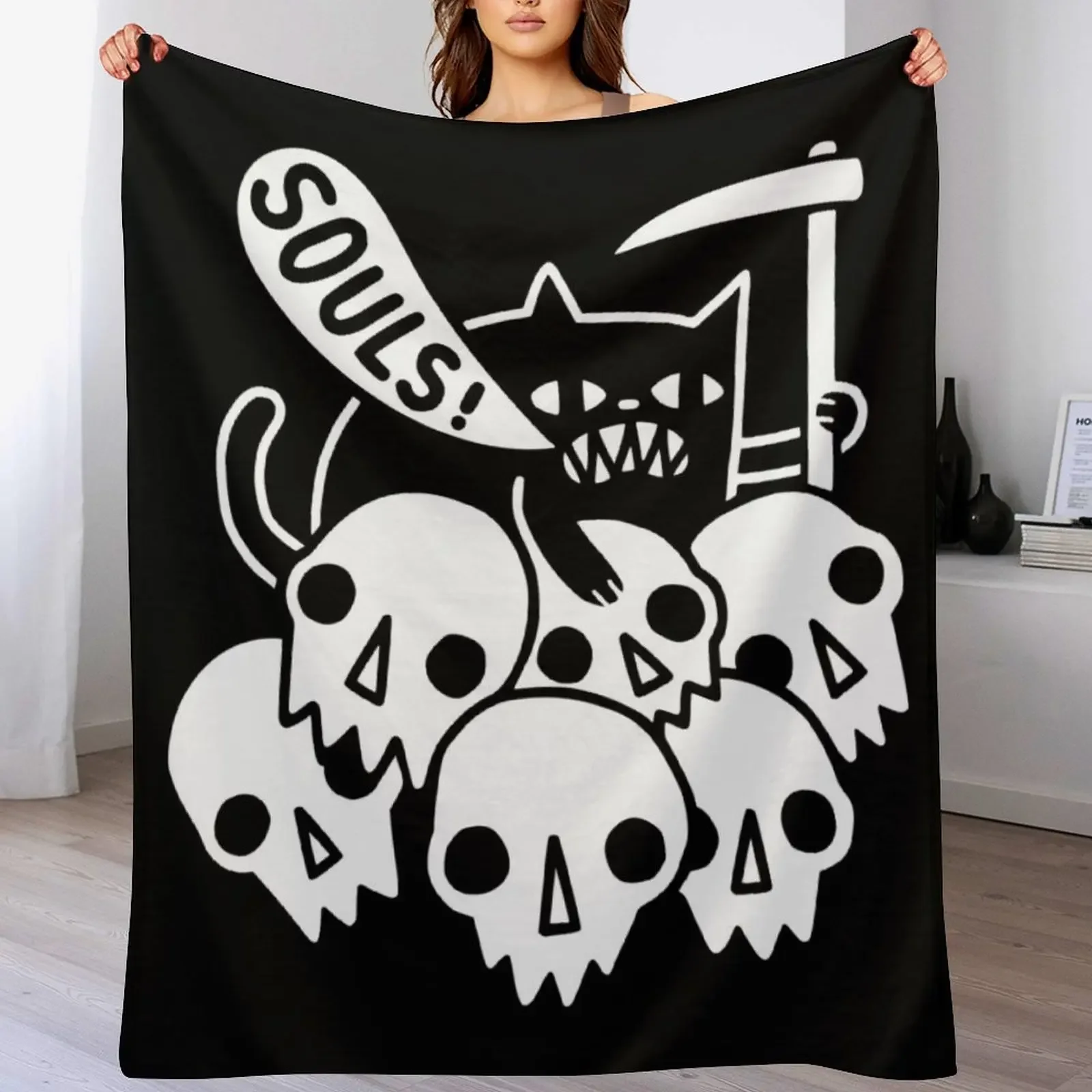 

Cat Got Your Soul Throw Blanket Flannel Extra Large Throw Luxury St Bed linens Blankets