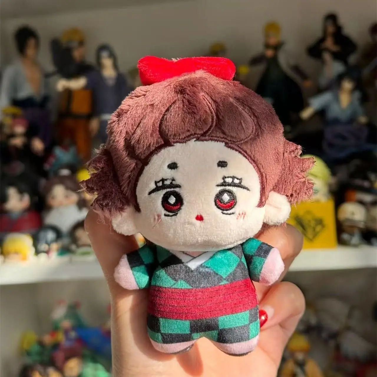 10cm Anime Demon Slayer Tanjiro Nezuko Figures Cotton Plush Doll Kawaii Stuffed Toy Peripherals Collectible Cute Cartoon Gifts
