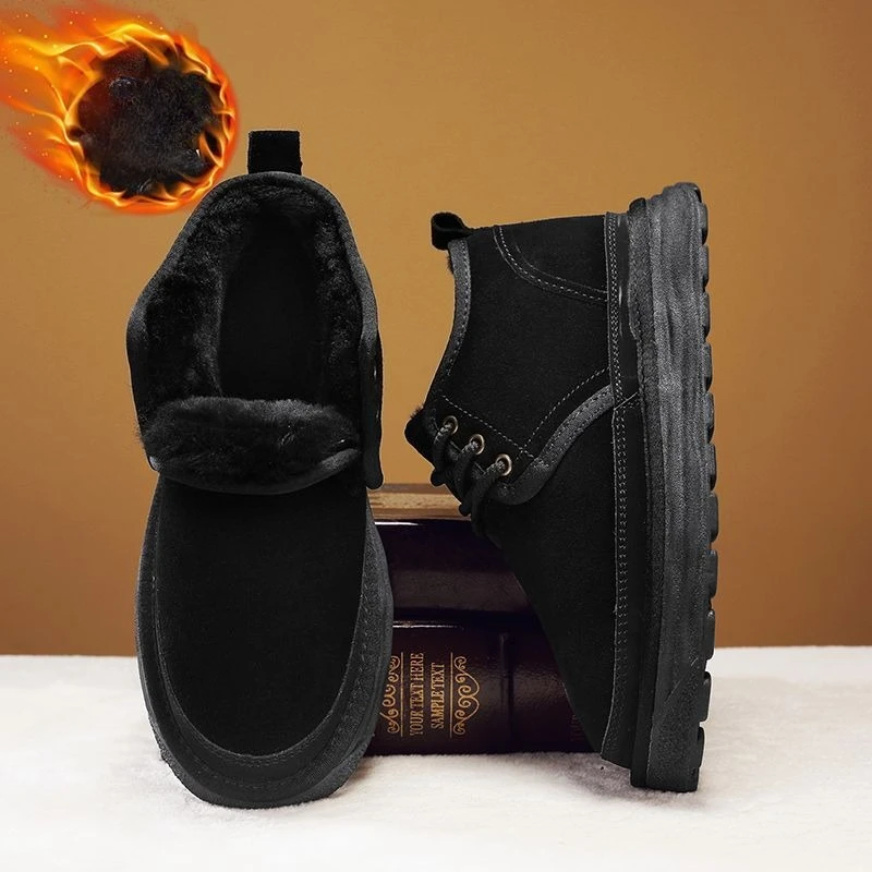 

Unisex Winter Thick Snow Boots Thick Soled Fleece Durable Men's Ankle Boots Long Plush Women's Warm Cotton Shoes Zapatos Mujer