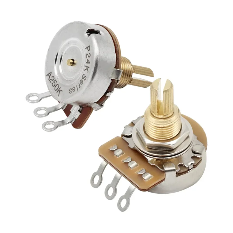 

AA75-2PCS Guitar Potentiometers Fine 24-Spline Brass Shaft Ideal For Guitar Customization