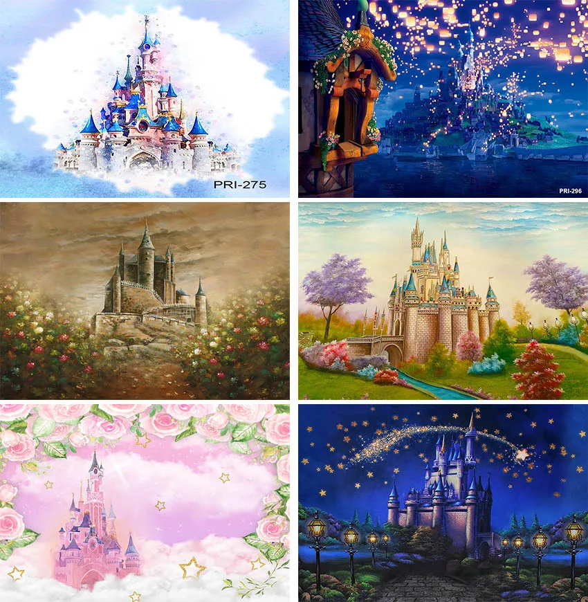 

Fantasy Castle Rainbow Photography Background Flower Princess Birthday Party Decoration Baby Shower Backdrops for Photo Studio