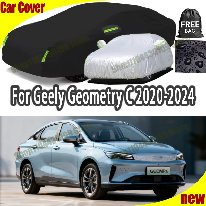 

For Geely Geometry C 2020-2024 All-Weather Outdoor Waterproof Snowproof Sunshade Car Cover 210T Custom Protection Storm Hood