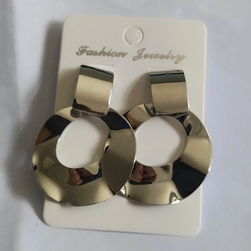 Retro Exaggerate Metal Statement Earrings for Women European Fashion Round Star Square Irregular Geometry Long Earrings Jewelry
