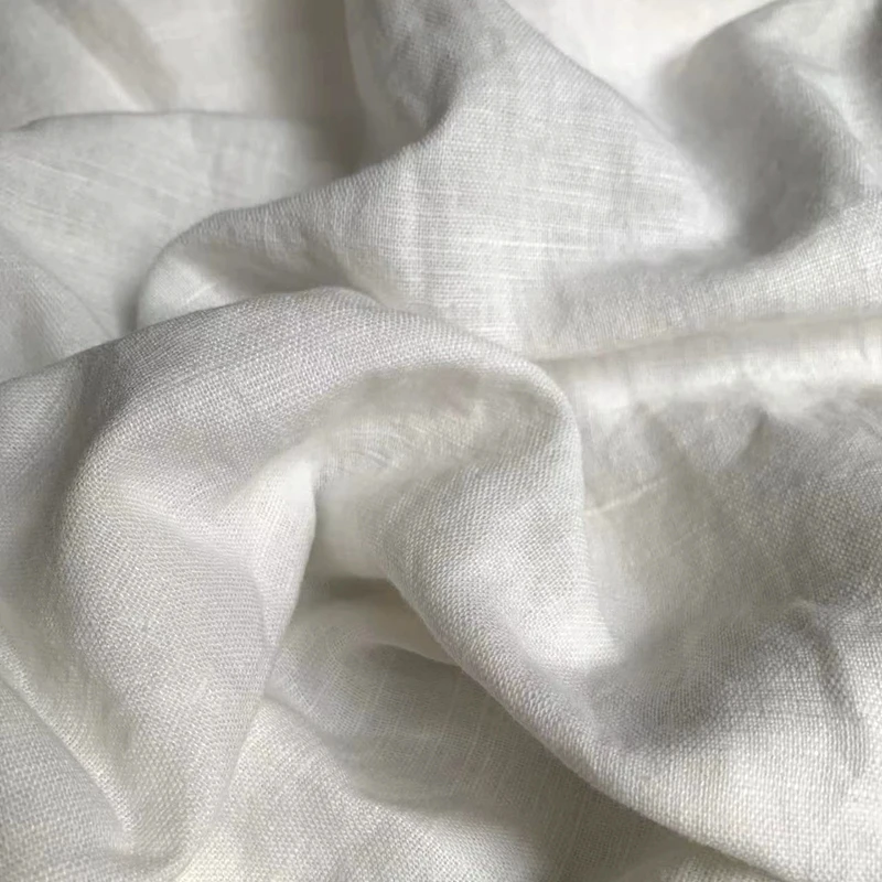

Tofu White Japanese Premium Linen Fabric Spring Summer Eco Friendly Soft Blouse Dress Lightweight Breathable Textile Fabric