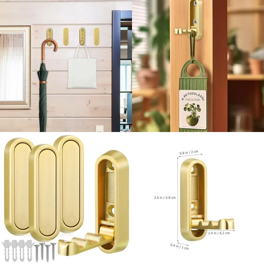 

Складные крючки для одежды 4 шт. Складные настенные крючки из цинкового сплава Прочные вешалки для подвешивания полотенец для ванной комнаты Халат Пальто Шляпа Сумки Ключи i