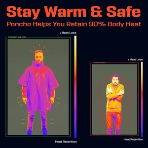 Yağmur ceket askeri, 3'ü 1 arada, kollu, kapüşonlu, panço yağmur su geçirmez motosiklet sürme, kamp, yürüyüş, doğa yürüyüşü, seyahat, yağmurda çadır iz için en çok satılan 8 yağmurluk - no. 5