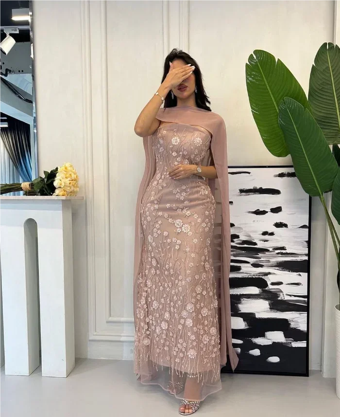 Personalizado tornozelo comprimento sem alças flores vestidos de fiesta vestido de casamento plus size vestido longo robe de soirée vert فسات temperatur nik