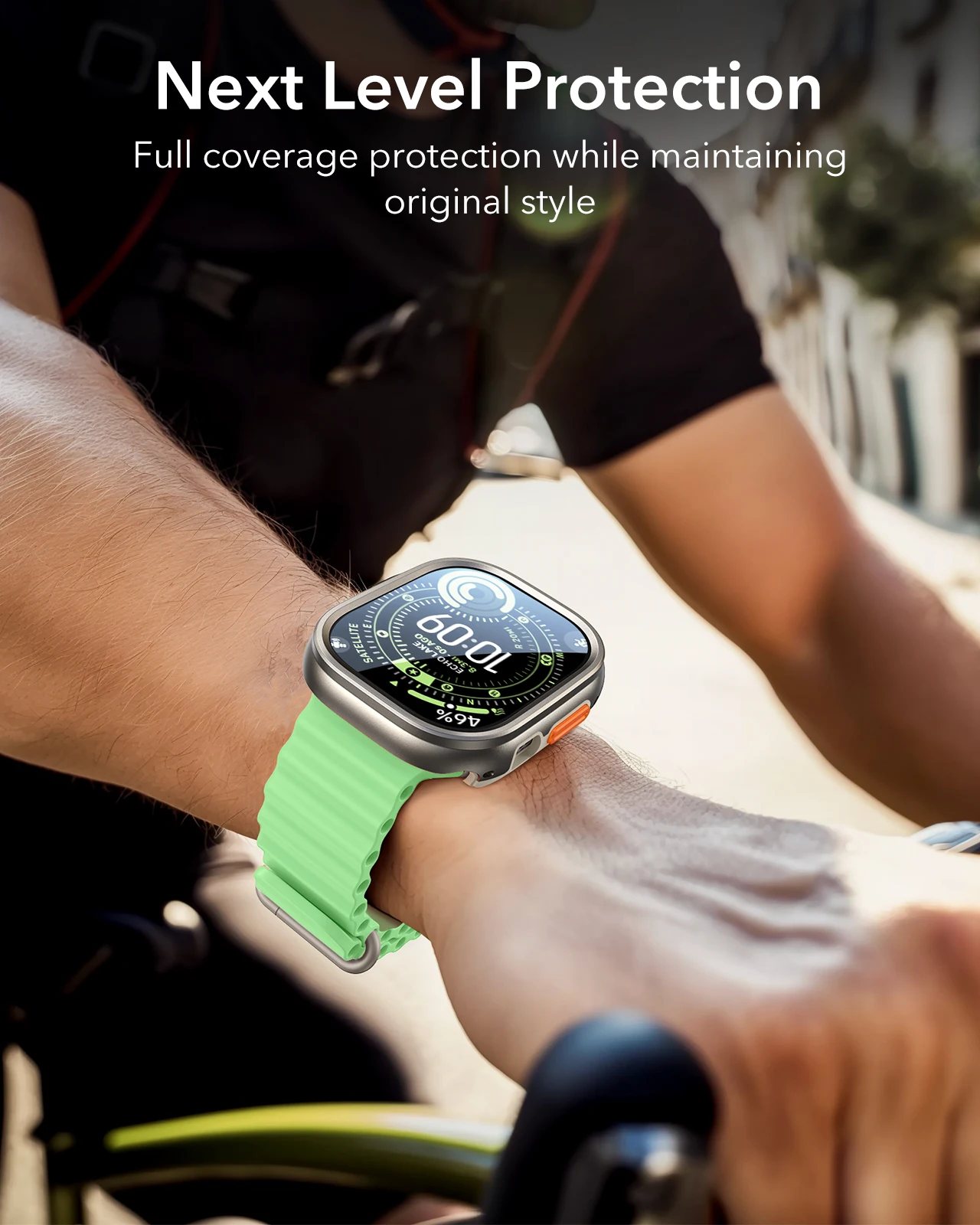 ESR Apple Watch Ultra 4/3/2/Ultra (2026/2025/2024/2023/2022) – obudowa z aluminium o średnicy 49 mm wraz z zestawem 2 sztuk ochronnych szybek Armorite. — zdjęcie produktu 3