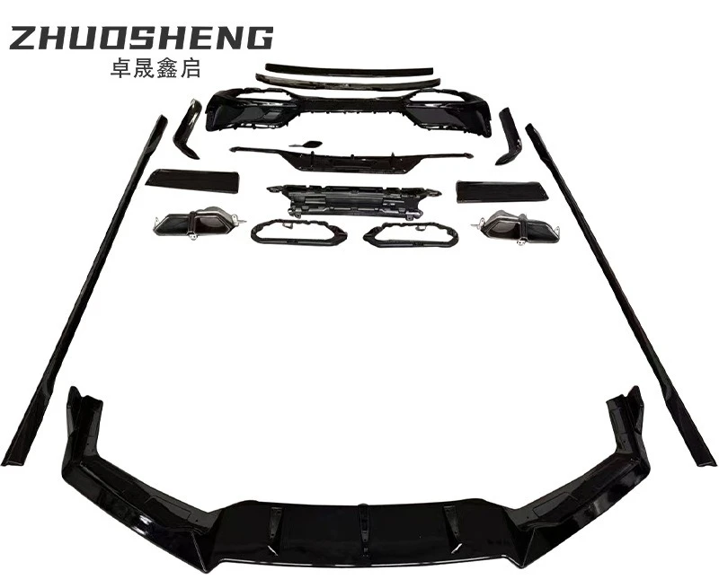 Body Kit FOR BMW 7 Series G70 M760 Style,Front Lip,Side Skirts,Rear Diffuser,Tail Throat, Black Warrior Edition, Car Accessories