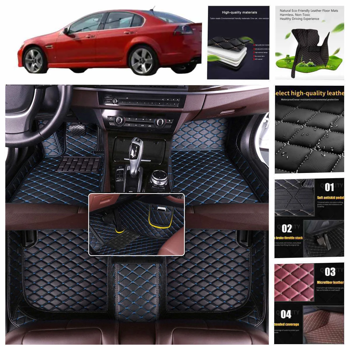 

5D leather waterproof Custom Car Floor Mats For Mercedes Benz B-CLASS W245 W246 W247 B160 Carpets Accessorie Coche liners