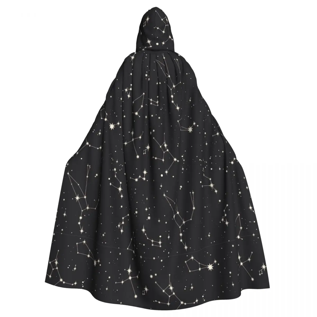 Adult Cloak Cape Hooded Star Constellation Medieval Costume Witch Wicca Vampire Elf Purim Carnival Party