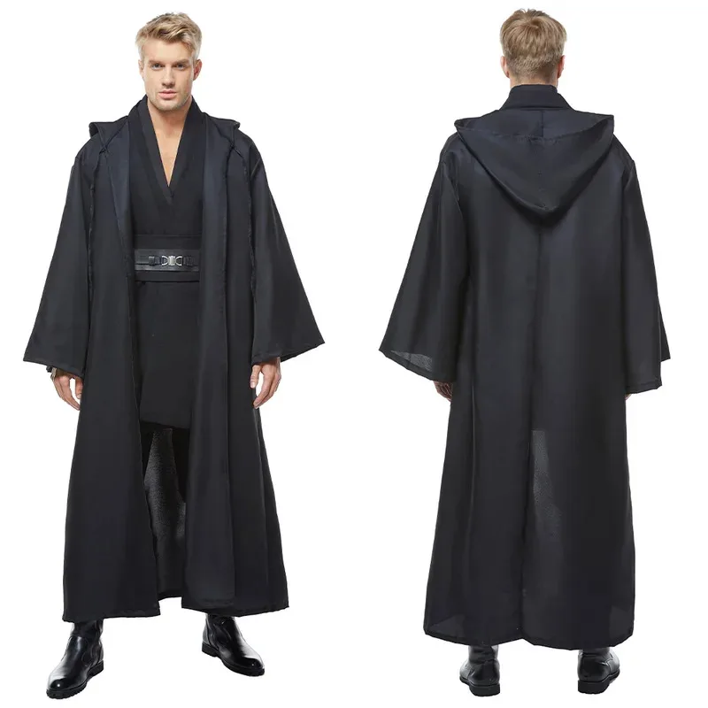 Obi Wan Anakin Fantasy Movie Space Battle Knight Disguise Costume Robe Cloak 3 Colors Adult Men Cosplay Fantasia Outfits eo]5