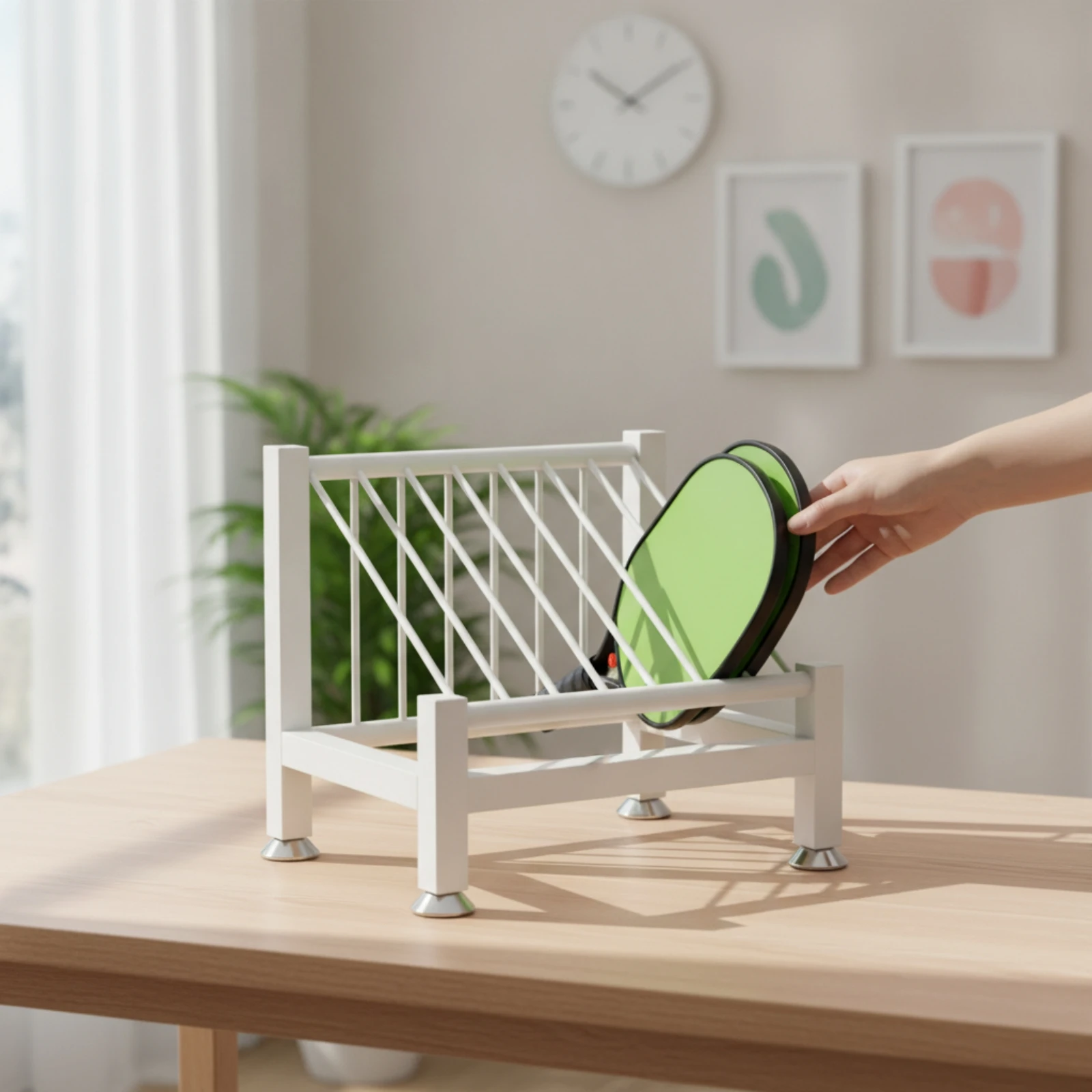 Pickleball Paddle Display Stand Space-Saving Pickleball Paddle Display Rack Compact Freestanding for Retailers, Retail Shop