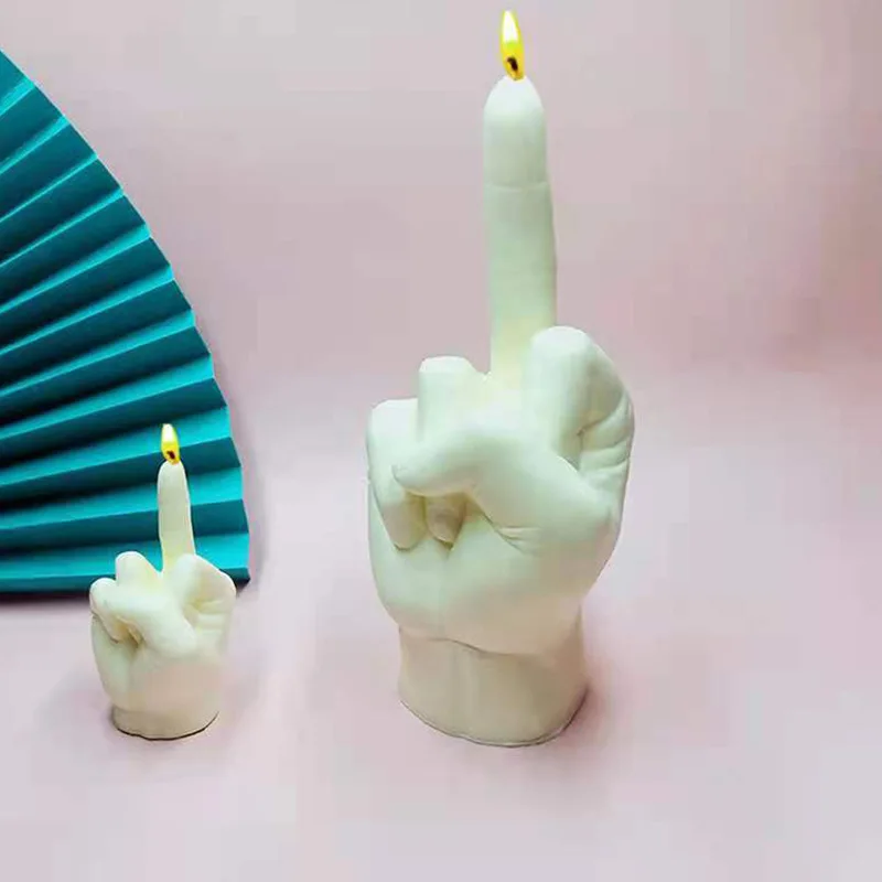 New Silicone Candle Molds Gesture Finger Mould Creative Perfume 3d candle making kit for candle making cake Home decoration gift