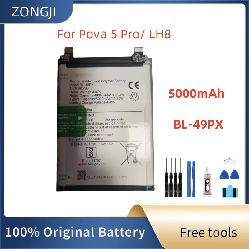 

Новый аккумулятор BL-49PT 5000 мАч для Note 30 X6833B для Tecno Pova 5 Pro, LH8n, телефонные аккумуляторы