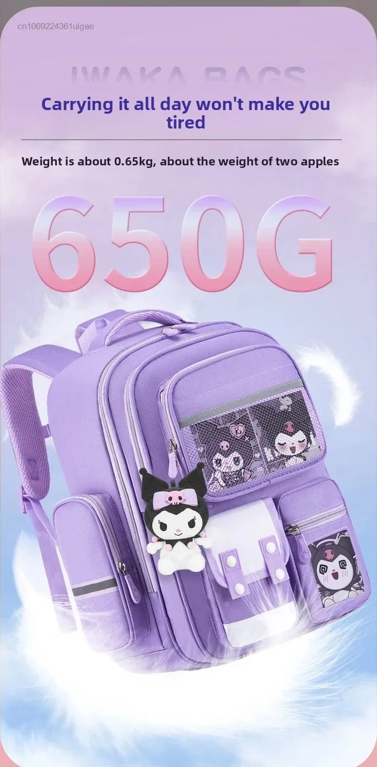 حقائب سانريو كورومي اللطيفة Y2k للفتيات حقيبة مدرسية عصرية للتلاميذ حقائب ظهر فاخرة خفيفة الوزن للأطفال بسعة كبيرة وحقيبة كتف