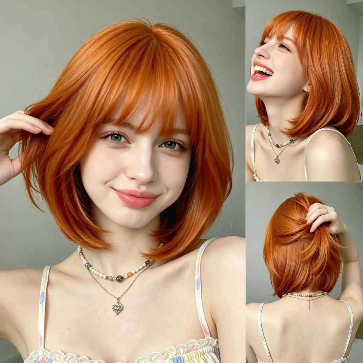 Bobo's short hair synthetic wig for Halloween wig cosplay wig for role-playing, daily party, high-temperature hair cap