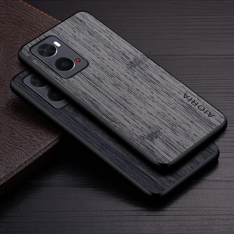 Case for Oppo A96 A76 A36 4G funda bamboo wood pattern Leather phone cover Luxury coque for oppo a96 case capa